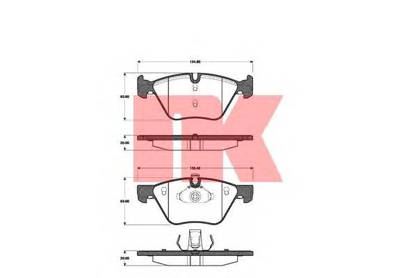 NK 221527 Комплект тормозных колодок,