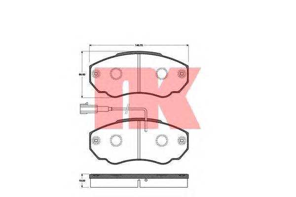 NK 221947 Комплект тормозных колодок,