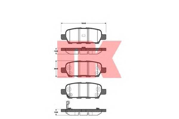 NK 222257 Комплект тормозных колодок,