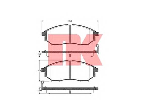 NK 222261 Комплект тормозных колодок,