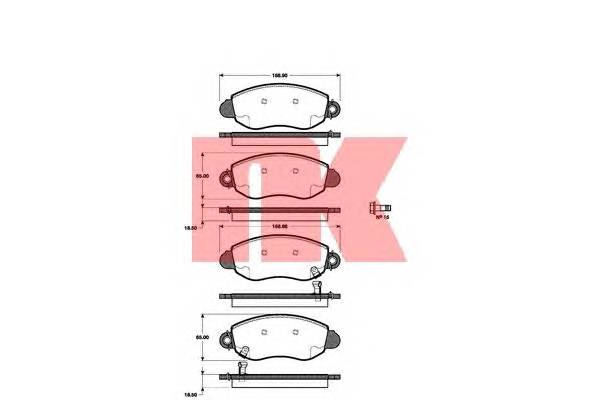 NK 222559 Комплект гальмівних колодок,