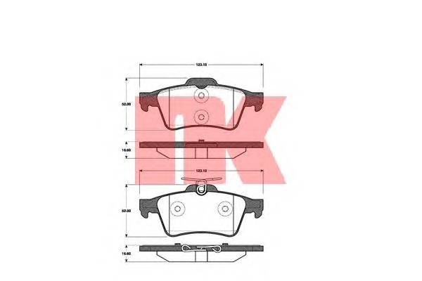 NK 222562 Комплект тормозных колодок,