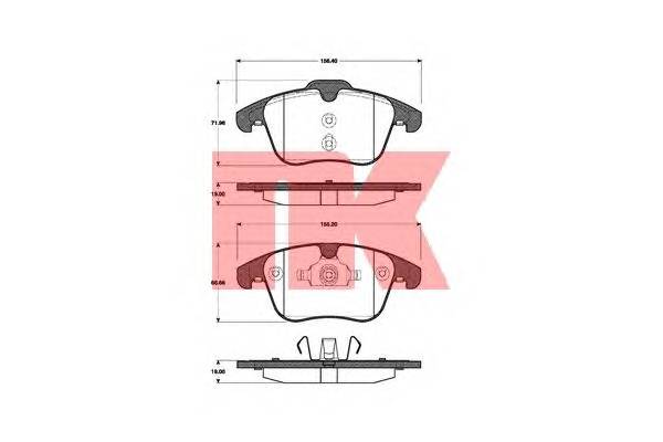 NK 222568 Комплект гальмівних колодок,