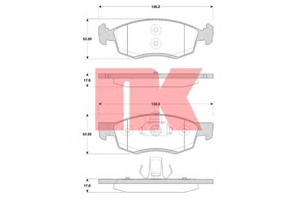 NK 223958 Комплект тормозных колодок,