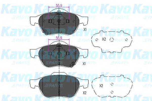 KAVO PARTS KBP-9075 Комплект гальмівних колодок,