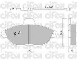 CIFAM 822-105-0 Комплект гальмівних колодок,