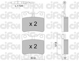 CIFAM 822-192-0 Комплект гальмівних колодок,