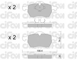 CIFAM 822-279-0 Комплект тормозных колодок,