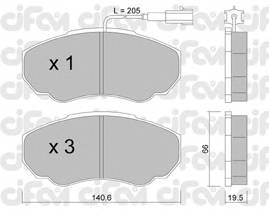 CIFAM 822-325-0 Комплект гальмівних колодок,