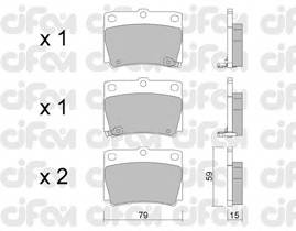 CIFAM 822-484-0 Комплект гальмівних колодок,