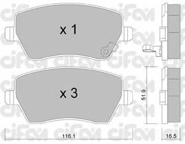 CIFAM 822-485-1 Комплект гальмівних колодок,