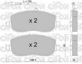 CIFAM 822-530-0 Комплект тормозных колодок,