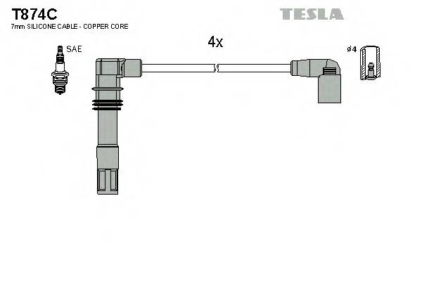 TESLA T874C Комплект проводов зажигания