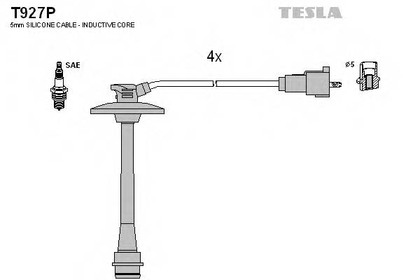 TESLA T927P Комплект проводов зажигания