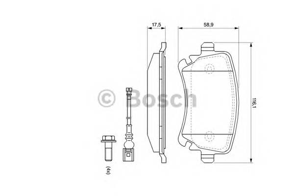 BOSCH 0 986 494 108 Комплект гальмівних колодок,