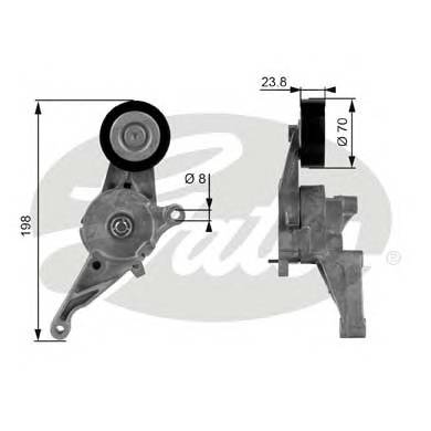 GATES T38436 Натяжний ролик, полікліновий