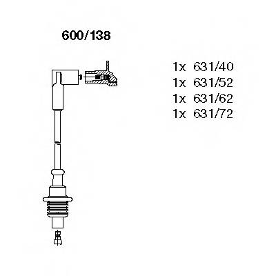 BREMI 600/138 Комплект дротів запалювання