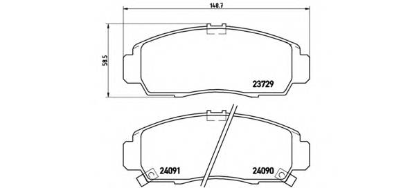 BREMBO P 28 034 Комплект гальмівних колодок,