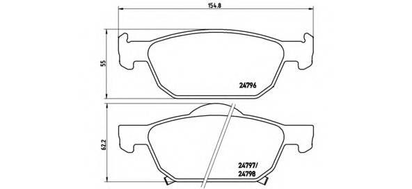 BREMBO P 28 044 Комплект гальмівних колодок,