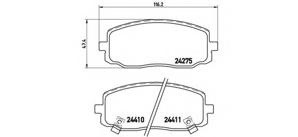 BREMBO P 30 032 Комплект тормозных колодок,