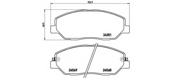 BREMBO P 30 036 Комплект тормозных колодок,