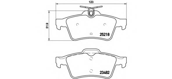 BREMBO P 61 110 Комплект тормозных колодок,