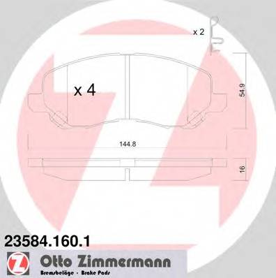 ZIMMERMANN 23584.160.1 Комплект тормозных колодок,