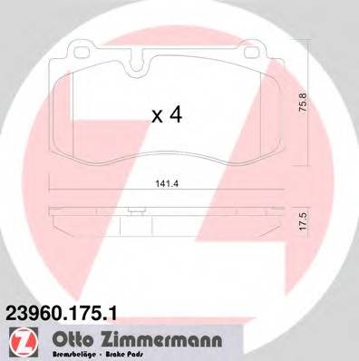 ZIMMERMANN 23960.175.1 Комплект тормозных колодок,