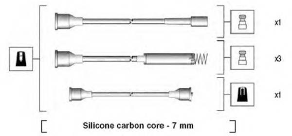 MAGNETI MARELLI 941125250677 Комплект проводов зажигания