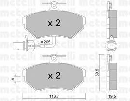 METELLI 22-0215-2 Комплект гальмівних колодок,