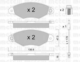 METELLI 22-0253-1 Комплект гальмівних колодок,