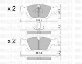 METELLI 22-0312-0 Комплект тормозных колодок,