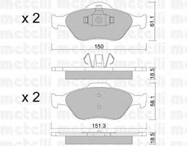 METELLI 22-0316-0 Комплект гальмівних колодок,