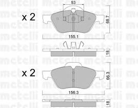 METELLI 22-0335-0 Комплект тормозных колодок,