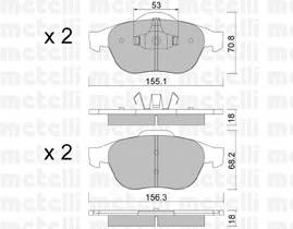 METELLI 22-0336-0 Комплект гальмівних колодок,