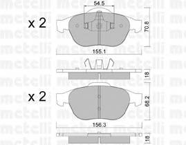 METELLI 22-0336-1 Комплект гальмівних колодок,