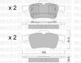 METELLI 22-0337-0 Комплект гальмівних колодок,