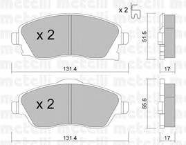 METELLI 22-0340-0 Комплект гальмівних колодок,