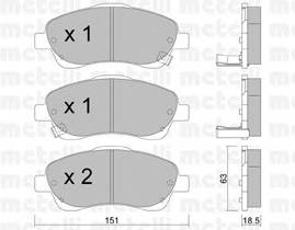 METELLI 22-0450-0 Комплект гальмівних колодок,