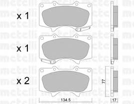 METELLI 22-0454-0 Комплект гальмівних колодок,