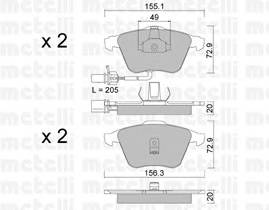 METELLI 22-0549-0 Комплект тормозных колодок,