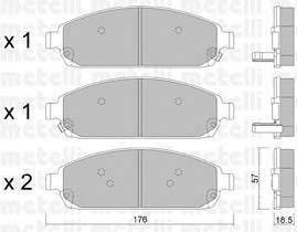 METELLI 22-0719-0 Комплект гальмівних колодок,