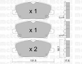 METELLI 22-0728-0 Комплект гальмівних колодок,