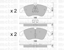 METELLI 22-0775-2 Комплект гальмівних колодок,