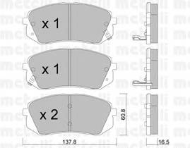 METELLI 22-0783-0 Комплект гальмівних колодок,