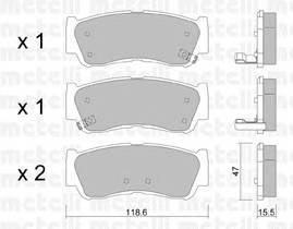 METELLI 22-0788-0 Комплект гальмівних колодок,