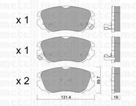 METELLI 22-0841-0 Комплект гальмівних колодок,