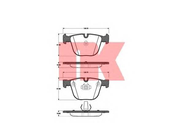 NK 221536 Комплект гальмівних колодок,