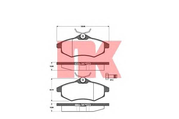 NK 221950 Комплект тормозных колодок,