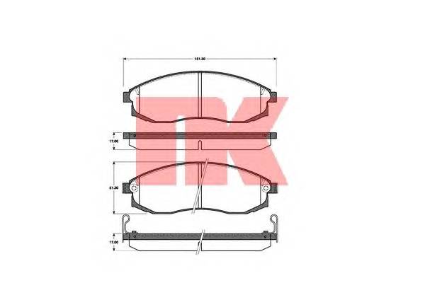 NK 222251 Комплект гальмівних колодок,